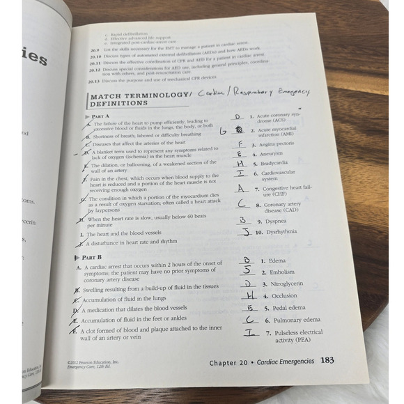 Pearson Limmer O'Keefe Dickinson Emergency Care 12th Edition Work Book - Picture 9 of 10